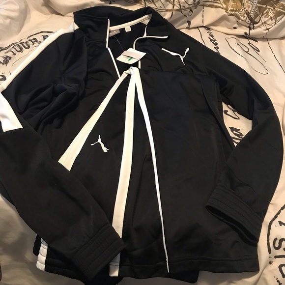 white puma jogging suit